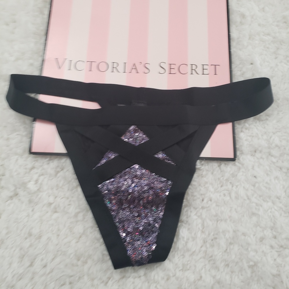 Victoria's Secret Black and Purple Panties